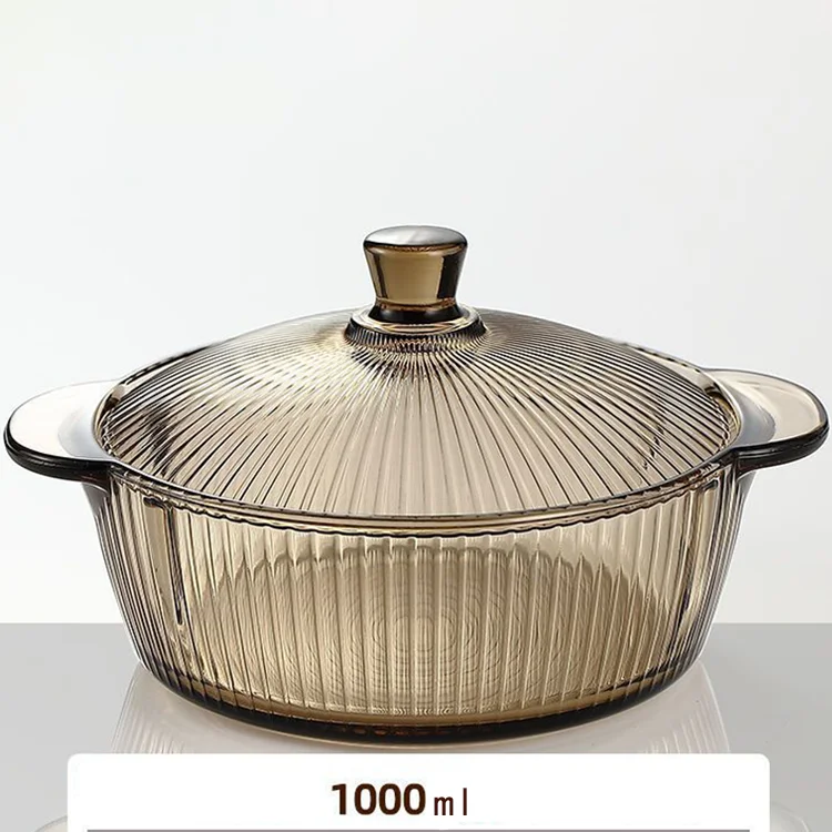 Microwave environmentally friendly heat-resistant Kitchen Accessories transparent glass soup bowl with lid
