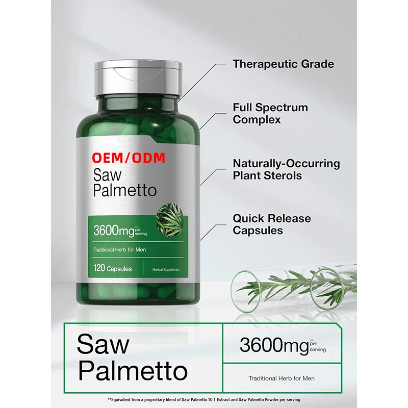 Saw Palmetto Extract 120 Capsules Non-GMO and Gluten Free Formula from Saw Palmetto Berries for Men