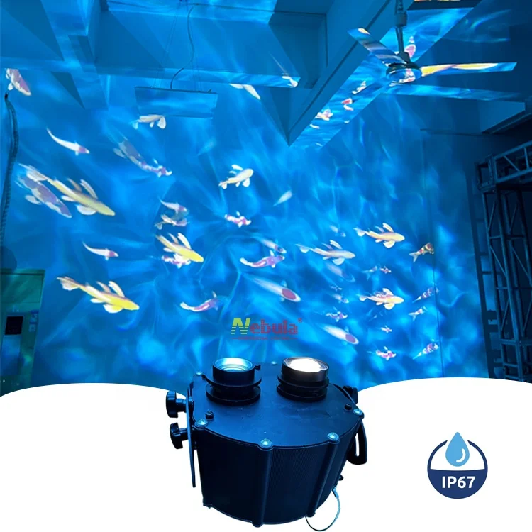 Nebula Advertising 80w - 500w LED Double Head Logo Image Ocean Water Wave Flow Gobo Projector