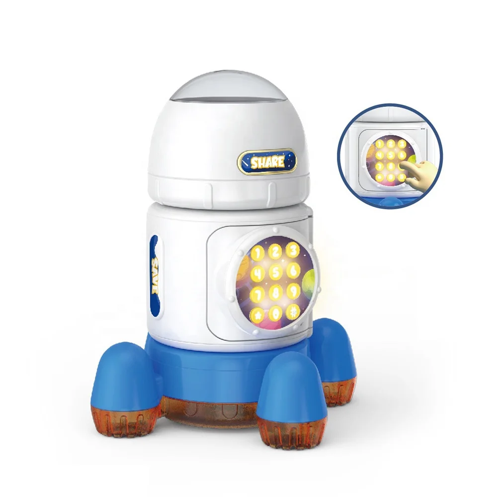 Новейшая Копилка в форме ракеты разблокированная паролем цифровая электронная копилка съемная сборная коробка для экономии монет с подсветкой