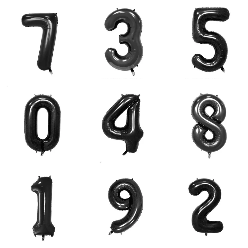 Black 40inch Number Foil Balloon Fly With Helium For Globos Party Decoration Birthday Party