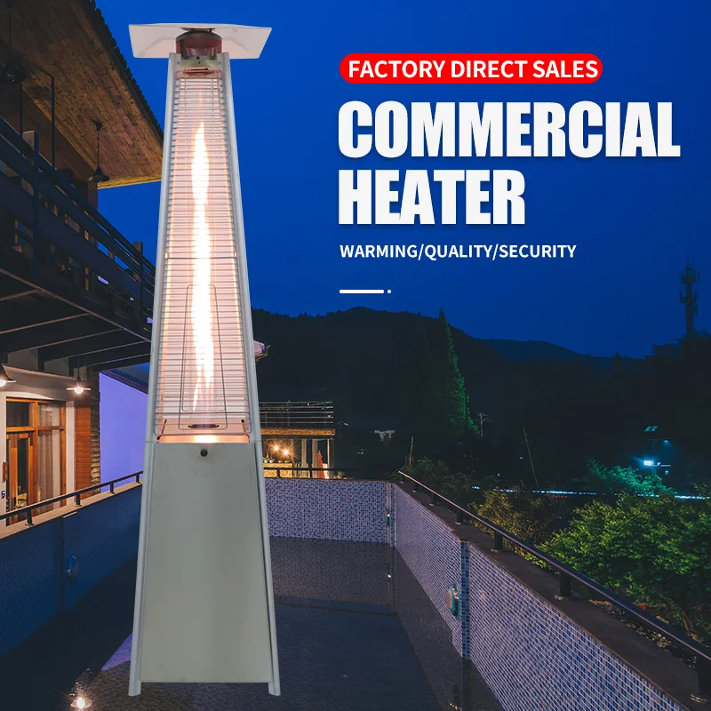 Customizable Multi Purpose Pyramid Tower Standing Outdoor Garden Patio Flame Gas Heater