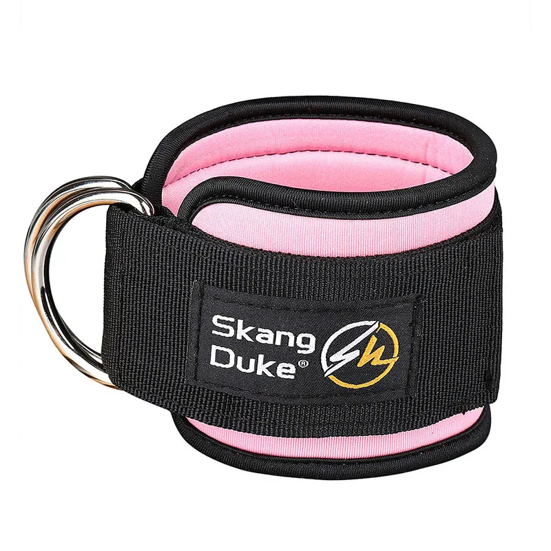 Custom Gym Fitness Neoprene Padded Ankle Brace Support Double D-ring Cable Machines Ankle Straps with Carabiner