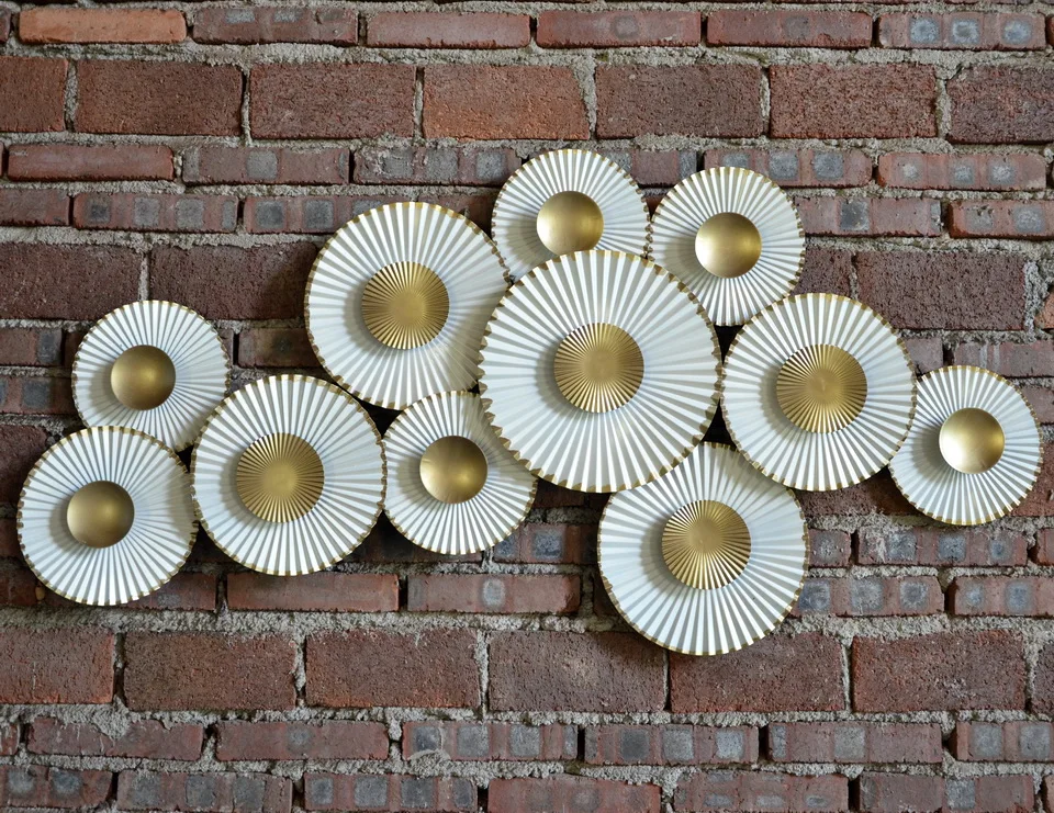 
living room wrought iron sheet circle Antique Metal Wall Art 