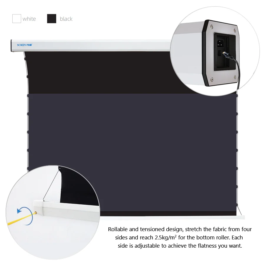 SCREENPRO 150 Inch Motorized Projector Screen Ceiling Wall Mounted Projection Screen 4K Cinema Movie Screen