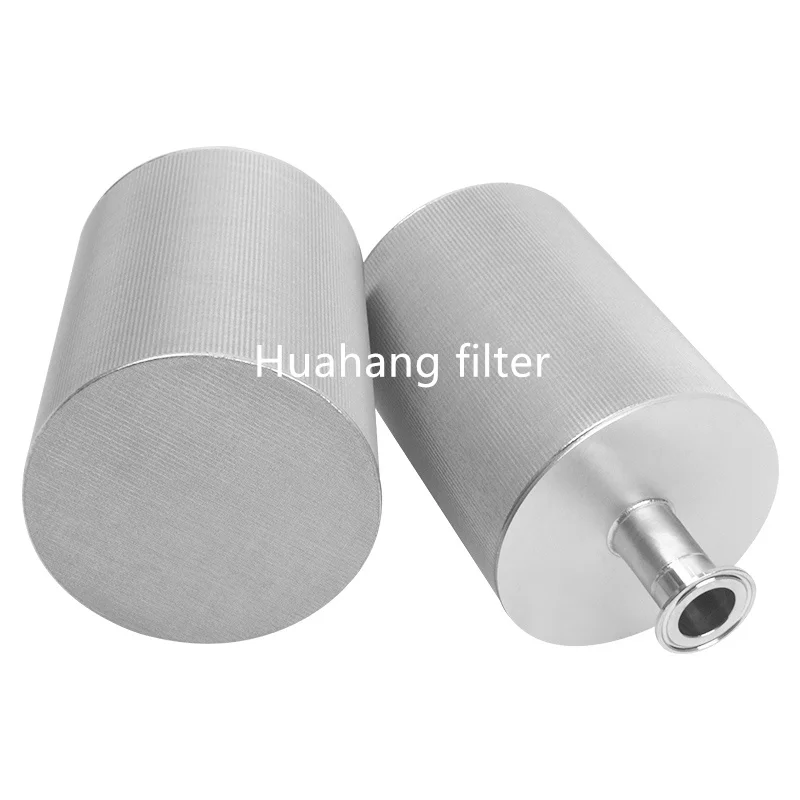 Quick-install interface metal  fiber felt sintered sintered wire mesh 304/316 filter element for chemical processing