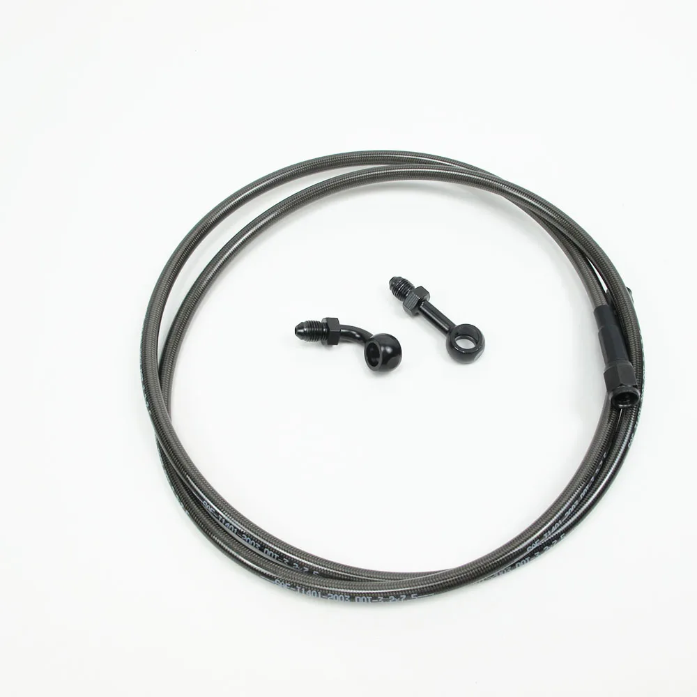 Smoked Stainless Steel Brake Hose Black Plastic Skin Brake Line Cable for Harley Softail Dyna