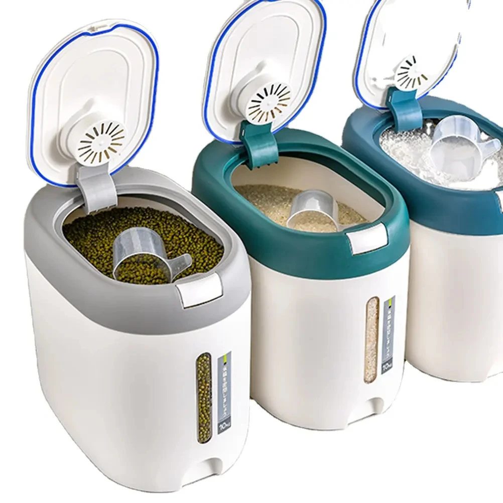 High Quality Wholesale Cheap Food Store Box Kitchen Container 10kg Bucket Rice Airtight Bin Flour Storage