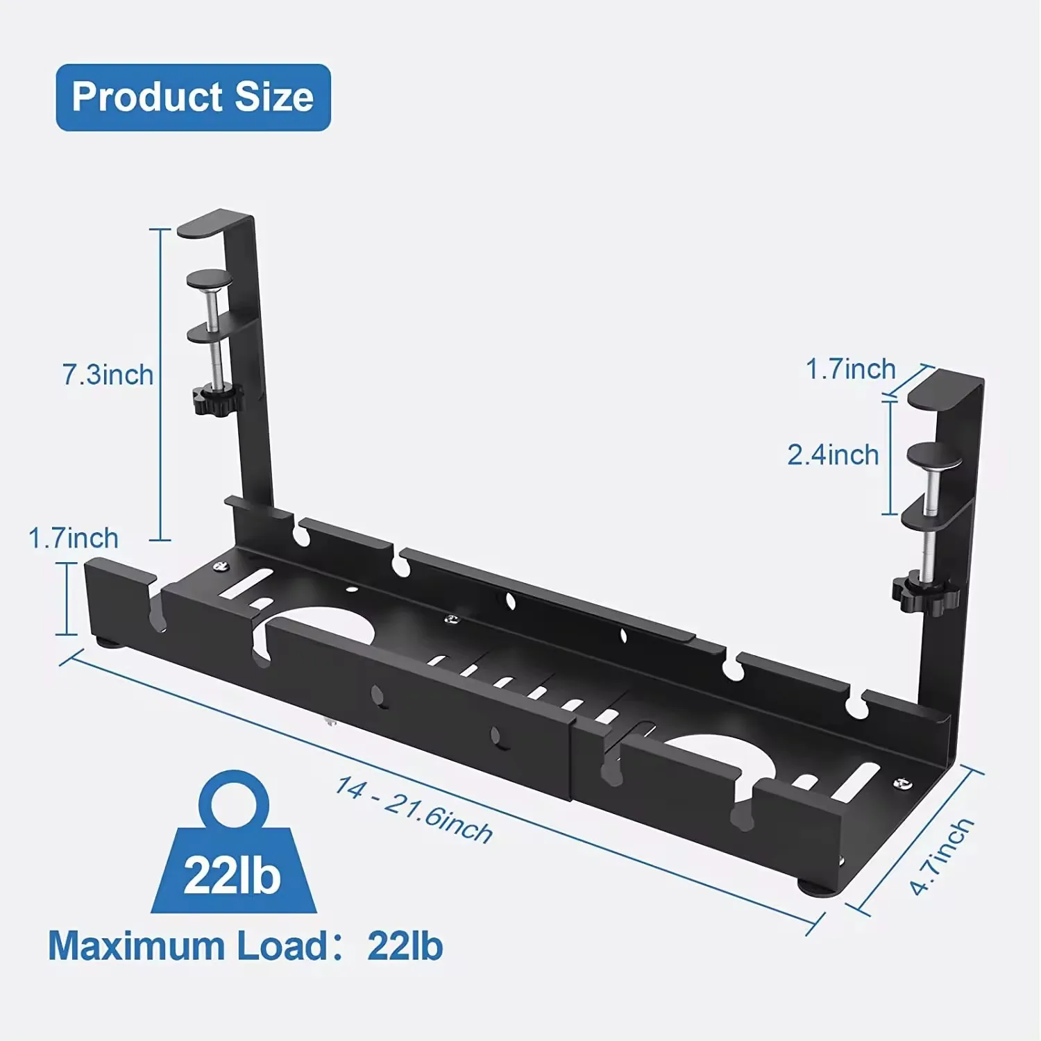 Factory Optical Electrical Drill Free Desk Cable Management Tray Belt Clamp For Data Center Rack/Cabinet
