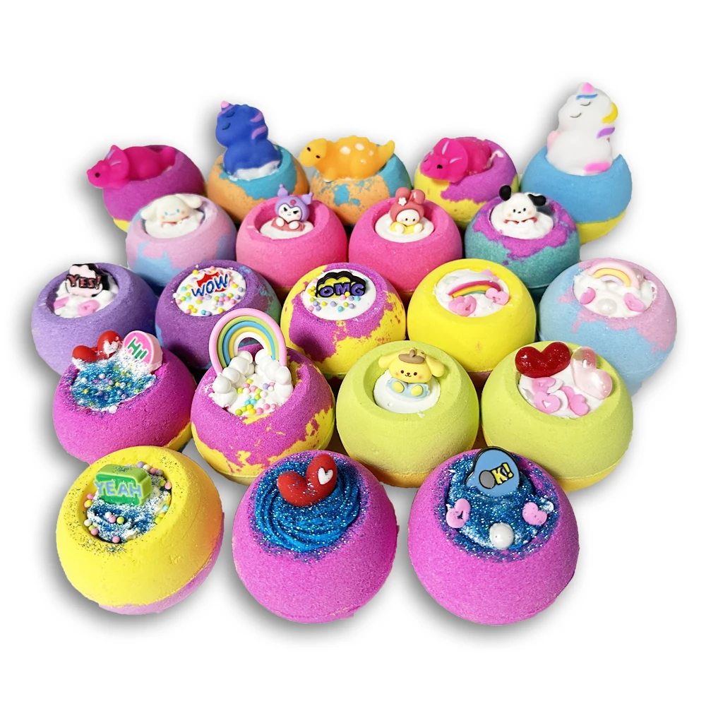 Bath Supplies Private Label Luxury Bath Balls with Soft Toys Handmade Relax Fizzi Bathbombs Organic Bubble Bath Bomb