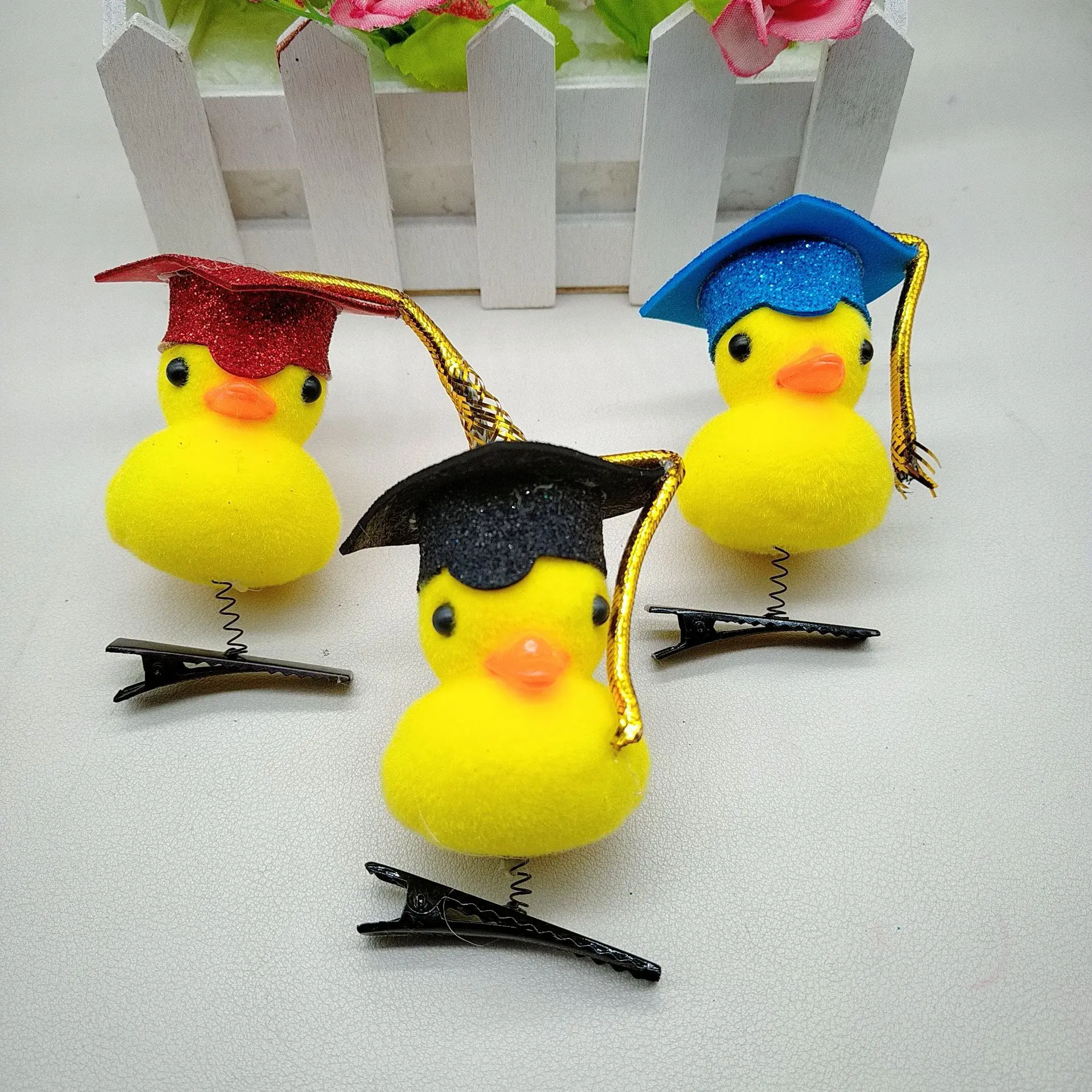 2024 Lovely Funny Hair Accessories Kawaii Yellow Duck Hair Clip With Headband Kids Girls Cute Plush Little Chick Spring Hairpin