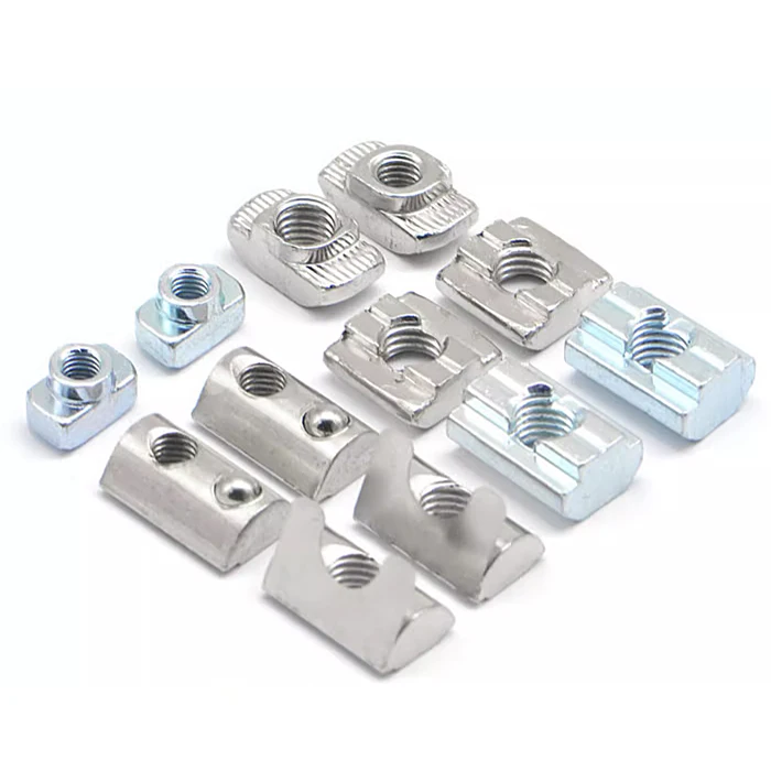 Custom M3 M4 M5 M6 M8 Carbon steel Sliding T Slot Nuts for 20 30 40 45 Series Aluminum Extrusion Profile