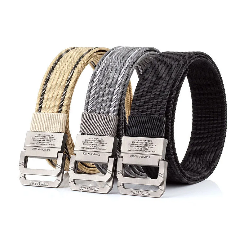 Classic hot-selling double-ring nylon belt for fashionable and versatile jeans multi-color nylon belt