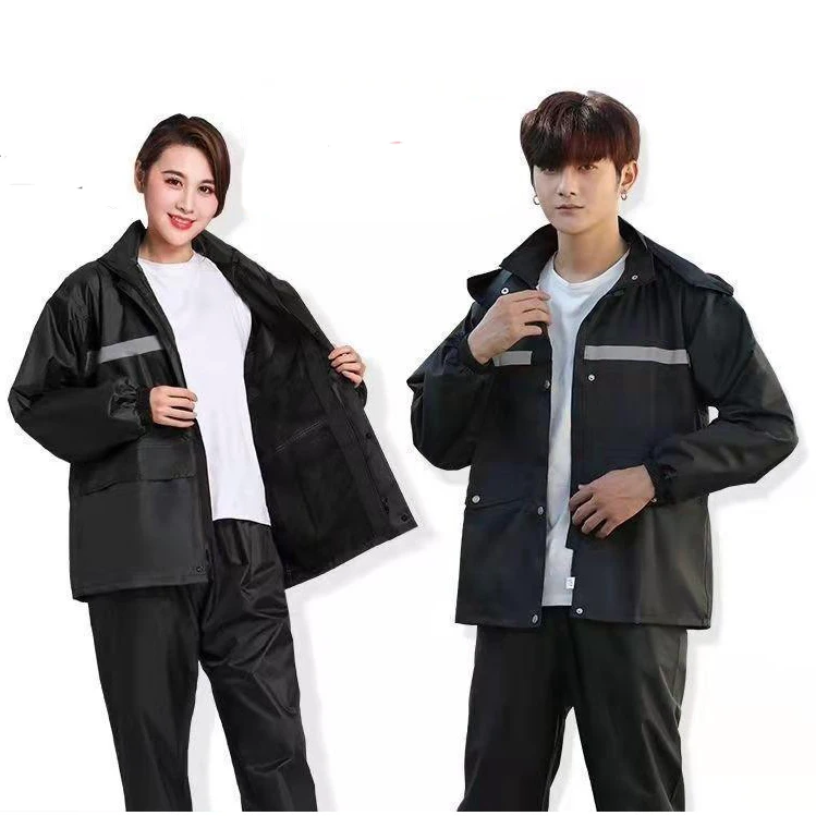 Wholesale Rainstorm Prevention Electric Bike Riding Rainwear Full Body Split Style Womens Rain Jacket Raincoat Set