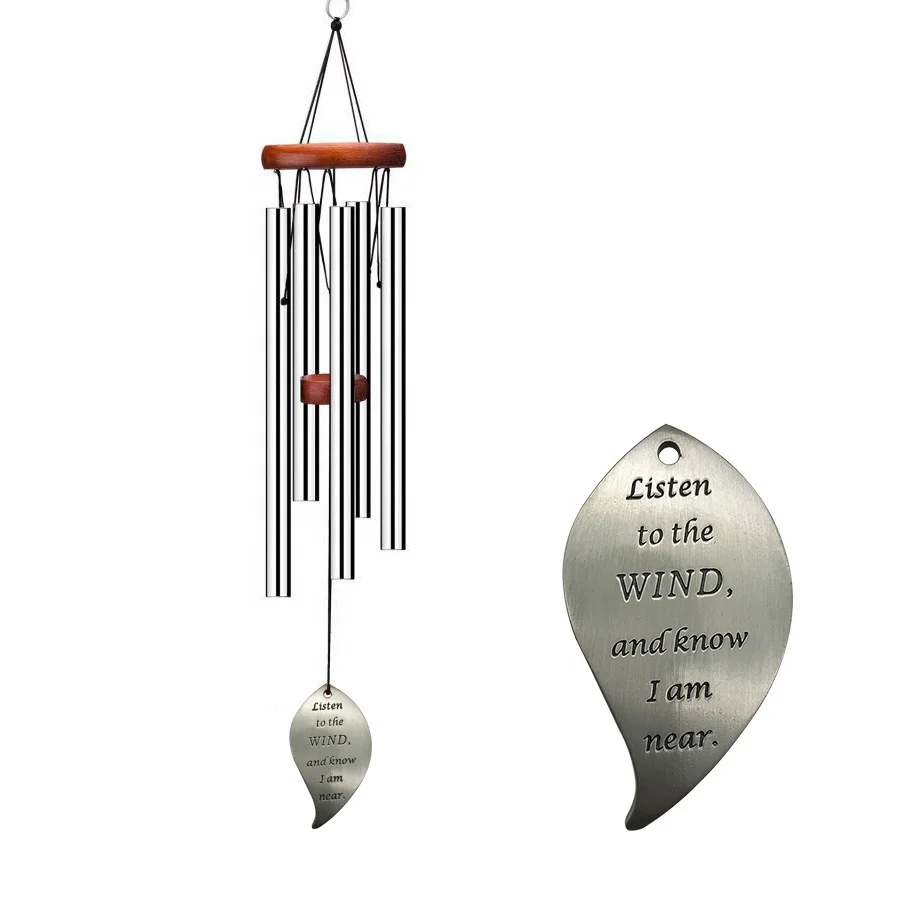 
HOT & NEW DESIGN Listen to the wind and know I am near Memorial wind chimes grace windchime for gift 