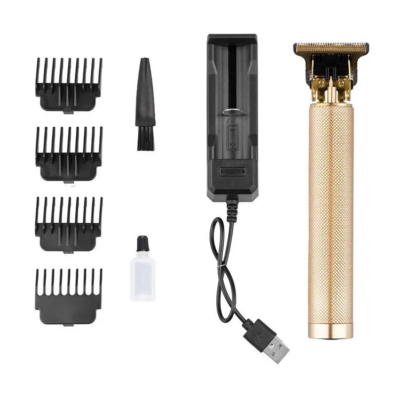 2022 hot sale Barber Professional Hair Cordless LCD USB Hair Trimmer Gold Silver t9 Hair Cutting Machine barbe