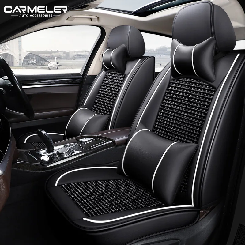 5 Seats Universal Seat Covers car Waterproof Luxury Leatherette  Auto Seat Covers Fit for Most Vehicles Black