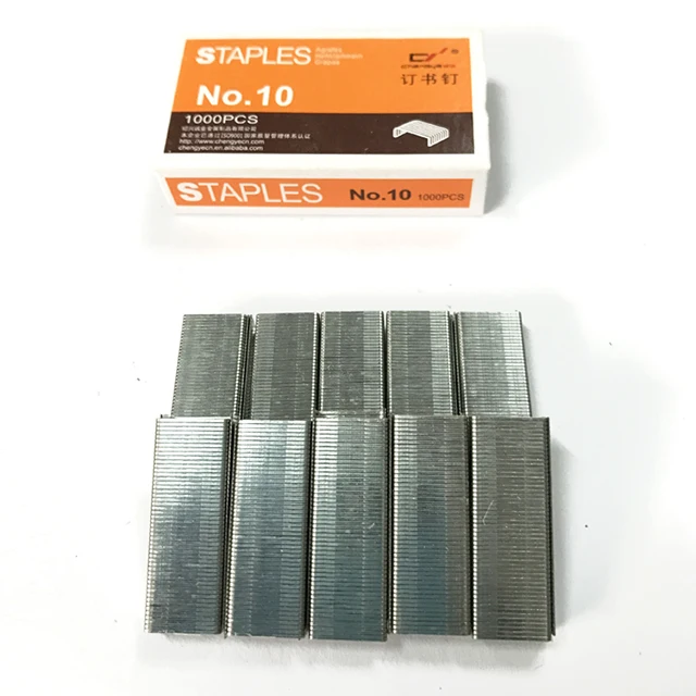 staples no 10 Regular Stapler Pins No.10 (1000 pins X 20 box) Metallic Same Quality as Kangaro
