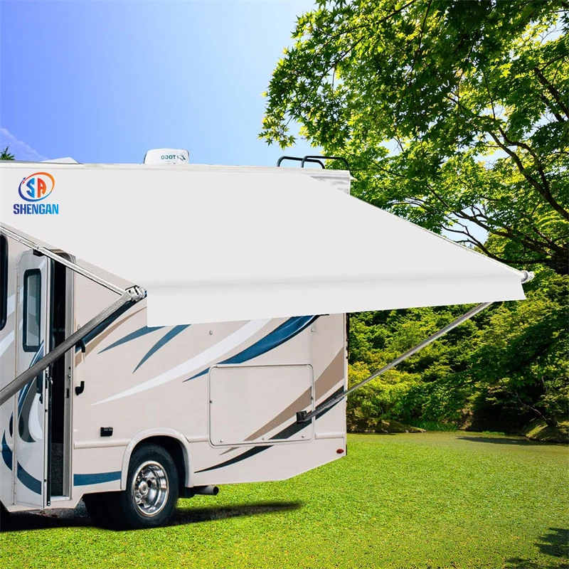 Retractable RV Awning Manual Caravan Motorhome Camper RV 100% Waterproof Trailers Awning