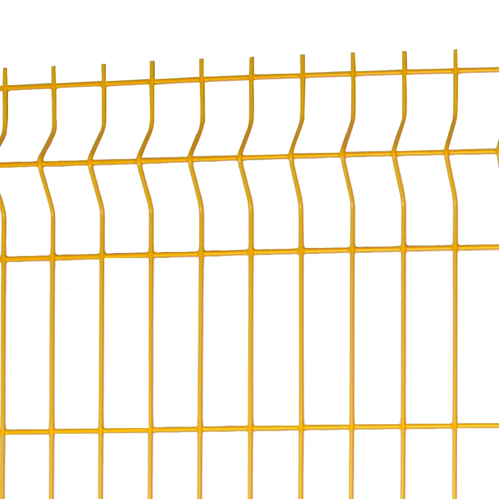Good Price Yellow PVC Coated Welded Wire Bending 3d Mesh Curved Fence For Garden