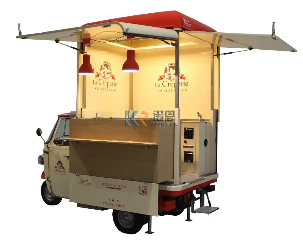 Unique Street Kitchen Food Truck for Sale Mobile Ice Cream Cart support Customization Electric Tricycle APE Food Cart