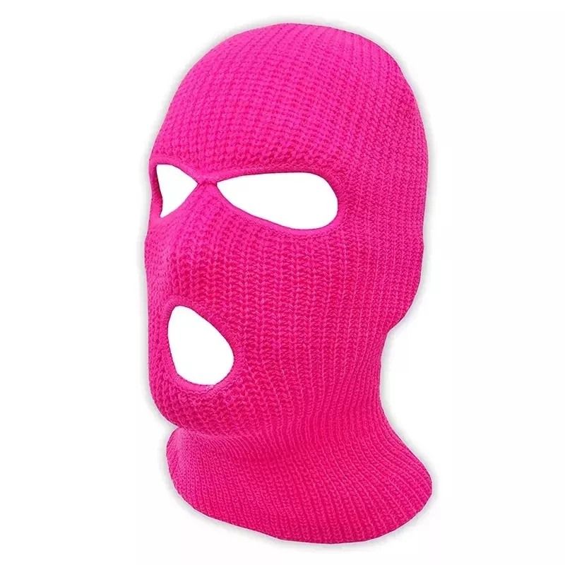 Outdoor Sports Cycling Hat 3-Holes Full Face Knitted Neck Cover Winter Balaclava Ski Face Mask for Men Women