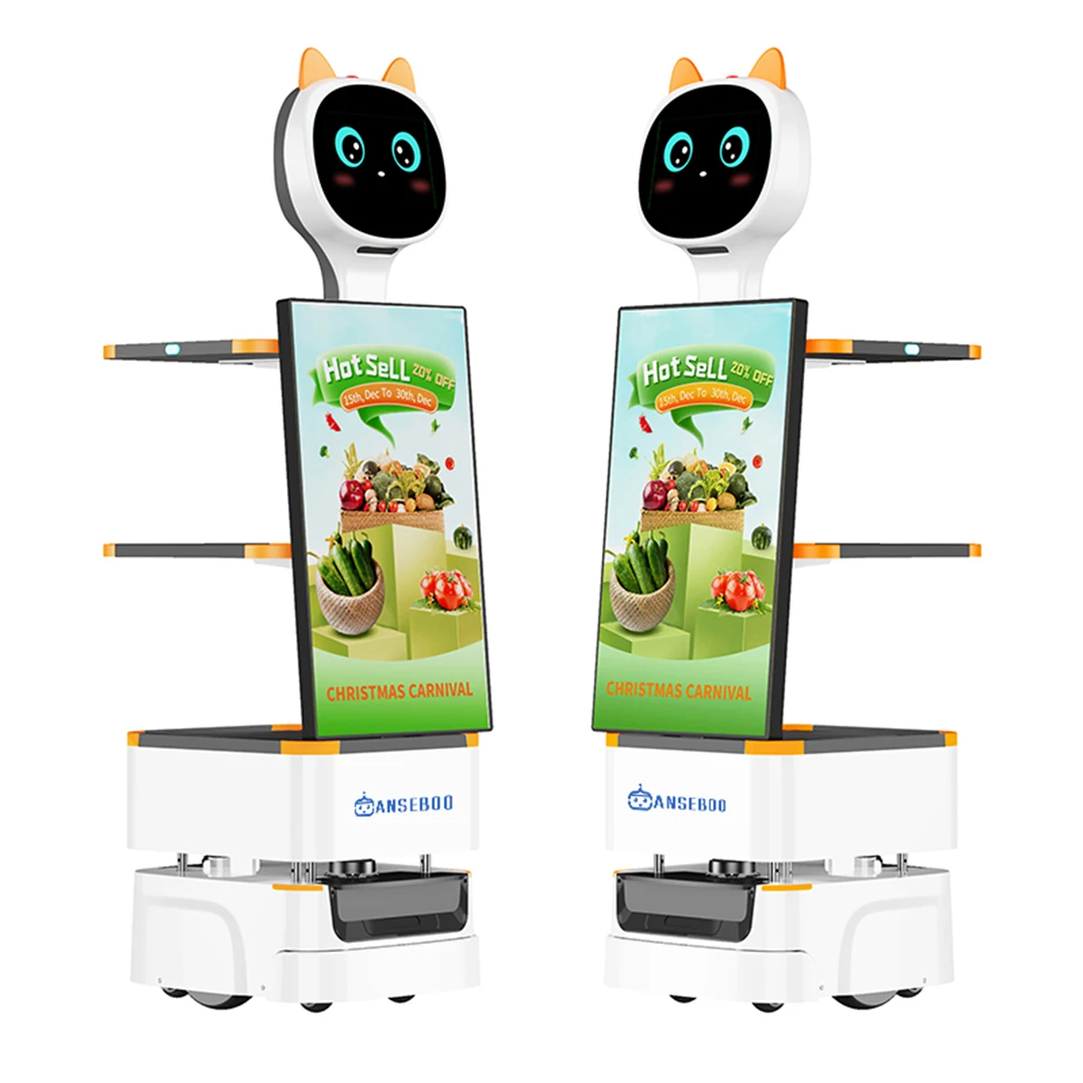 Android Supermarket Robots Delivery Advertising In One Supermarket Equipment Robot For Supermarket