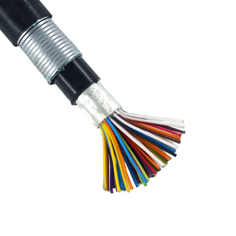 waterproof Armored double Jacket 25 50 100 200 400 500 600 pair outdoor multipair underground multi core cat 3 telephone cable