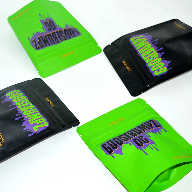 Custom Printed Logo Plastic Mylar Seed Smell Proof Edible Cali Packs 3.5g Packaging Bag With Zipper
