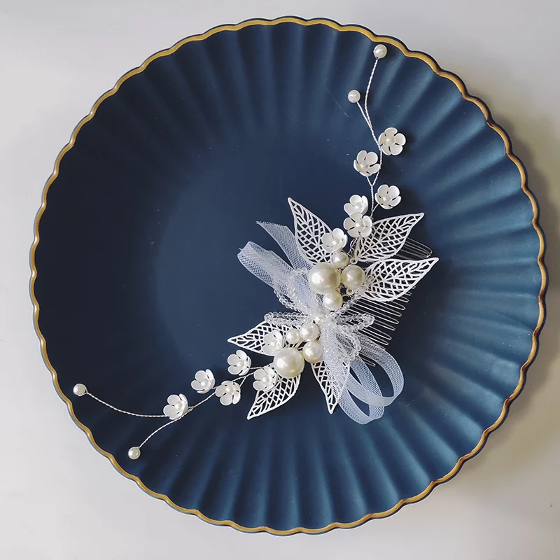 bridal hair comb Crystal Bow bridal hair comb wedding bridal hair metal teeth comb