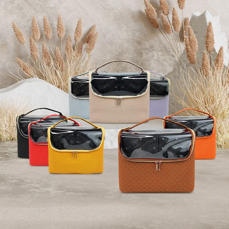 Wholesale Large Space Beauty Cosmetic Box PU Leather Fashionable And Durable Makeup Bag