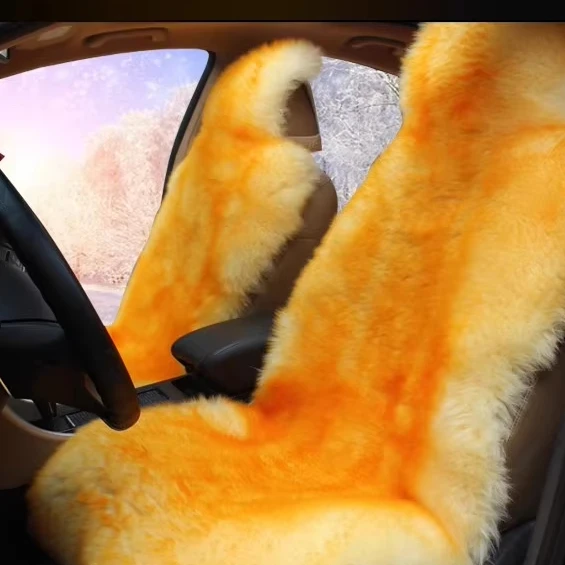 Luxury genuine real sheepskin fur car seat cushions universal car seat covers for toyota camry prius land rover kia nissan