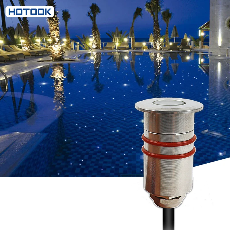 HOTOOK Stainless Steel 1W Waterproof IP68 Outdoor Inground Light 12V Led Mini Garden Spot Deck Lighting Underwater Star Light