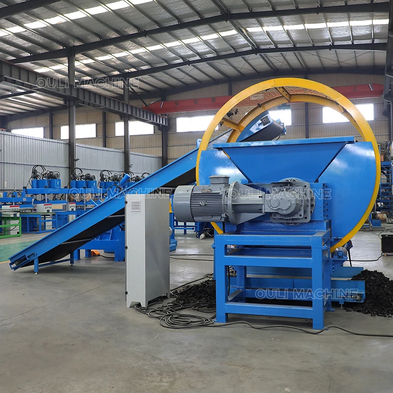 Машина для измельчения шин с двумя валами