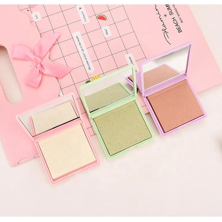 Green tea Oil Absorbing Sheets with Mirror Makeup Facial Oil Blotting Paper Private Logo