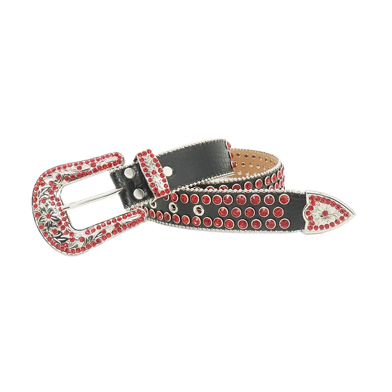 Обновленная Пряжка из сплава, оптовая продажа, ремень из искусственной кожи со стразами для мужчин и женщин, стиль simon