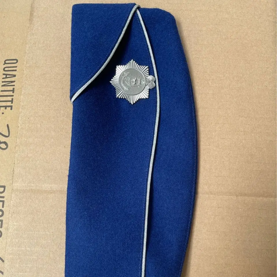 High Quality Custom Size Officers Uniform Side Hat with Silk Material Printed Pattern for Winter Outdoor Use Stock Online Sale