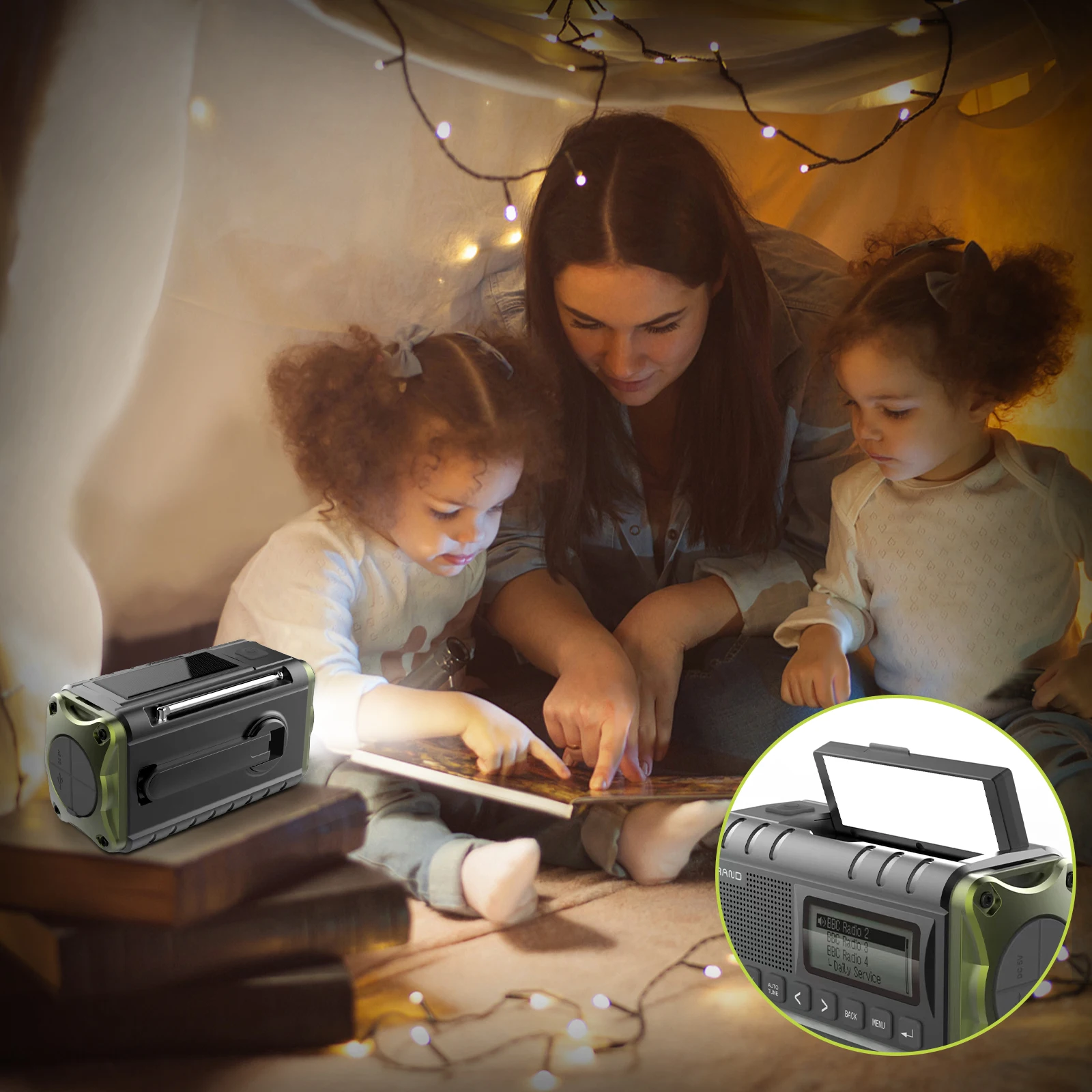 Portable Radio DAB Radio Fm Receiver 10000mAh High-Capacity Battery Wireless Digital Radio With Bluetooth Funtion