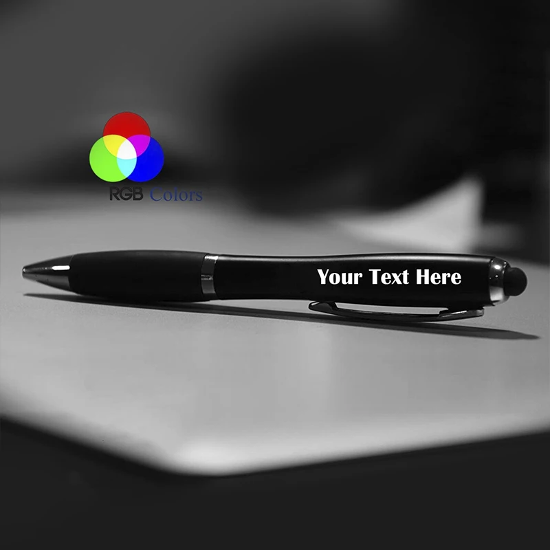 Custom personality gift Custom wholesale printing logo plastic color multi-functional advertising promotion led pen