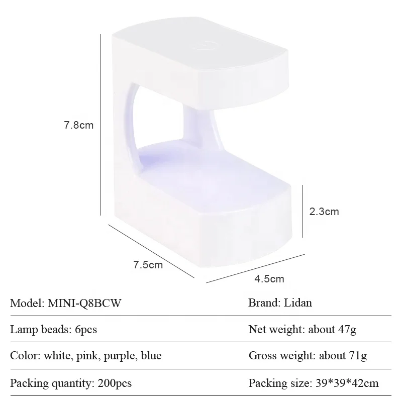 Mini UV LED Nail Lamp USB Portable Nail Light with Timer for Gel Nails Quicky-Dry Gel Polish Drying Lamp for Manicure Art DIY