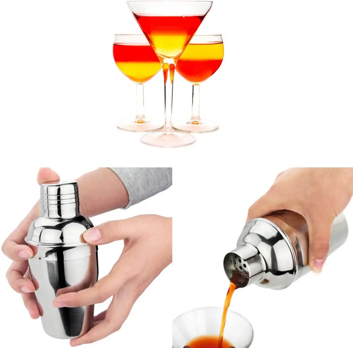 Home Kit Martini Shaker Stainless Steel Cocktail Shaker For Home Bars Parties Bar Accessories Set