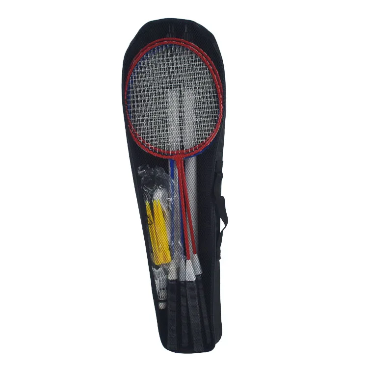 AT Wholesale Cheap Portable Badminton Racket Set Four Racquets Shuttlecocks Net with Carry Bag for Outdoor Sports Training