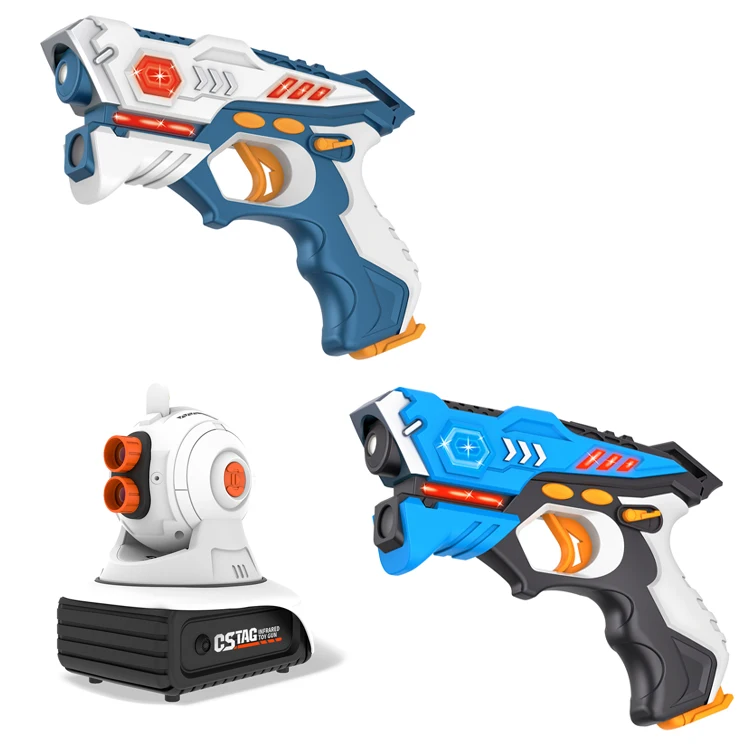 Shooting Gun Toy Battery Operated Battle Gun for Kids Interactive Game Infrared Shooting Gun with Projector 3pcs