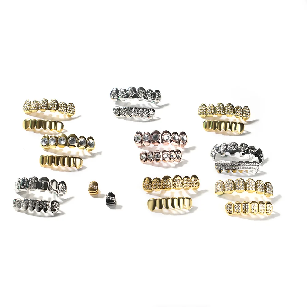 Fashion Trend Punk Style Hip Hop Jewellery Braces Diamond Plating Rap Braces Teeth Grills