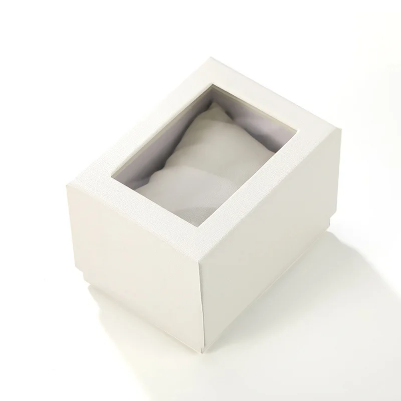 High Quality Jewelry Paper Boxes Watch Gift packaging Lid And Base Storage Box With Clear Pvc Window