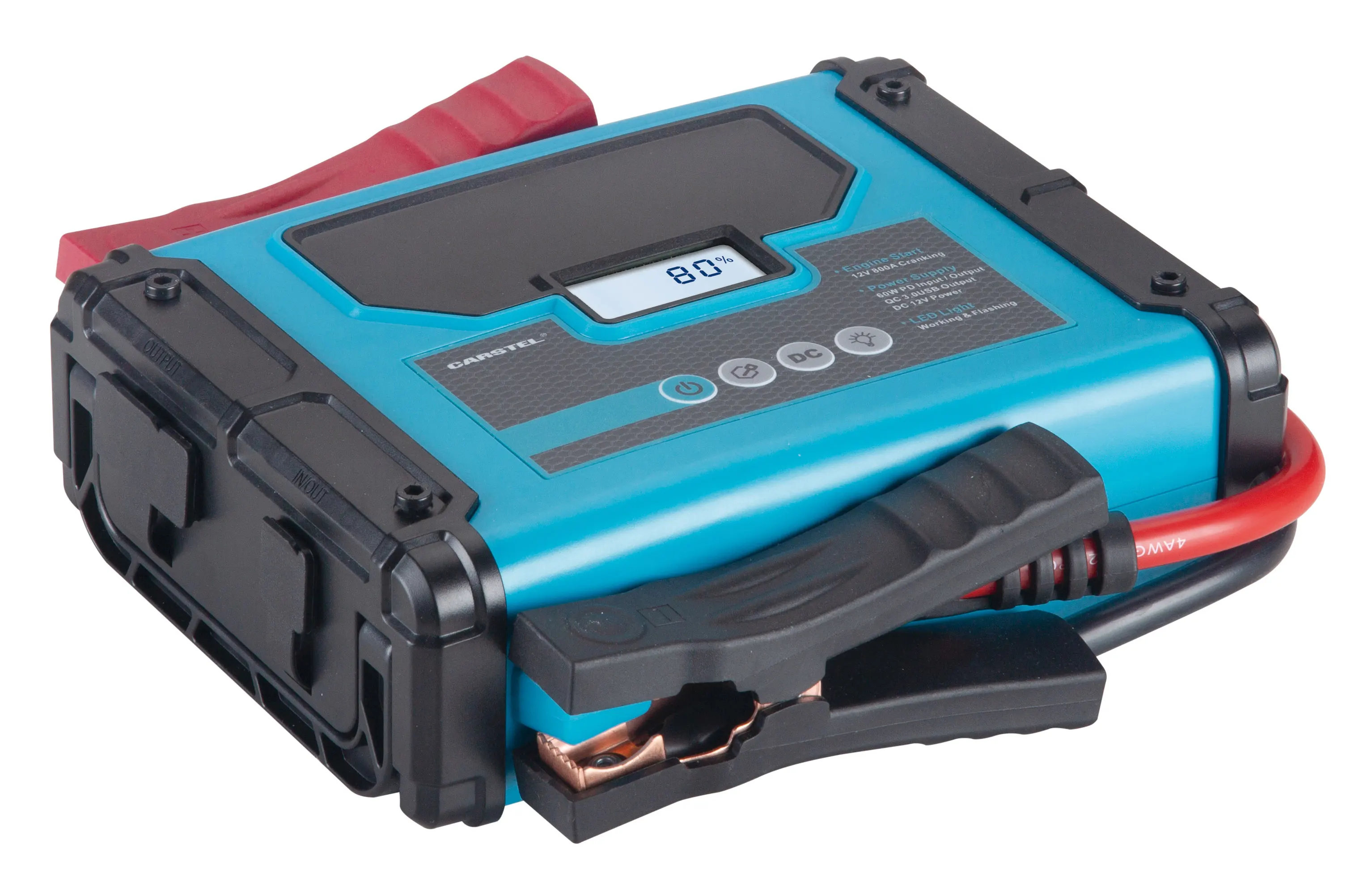 Factory Battery Booster Power Supply 4-Cell Jump Starter with LCD Display 12V/10A DC Output Car Jump Starter