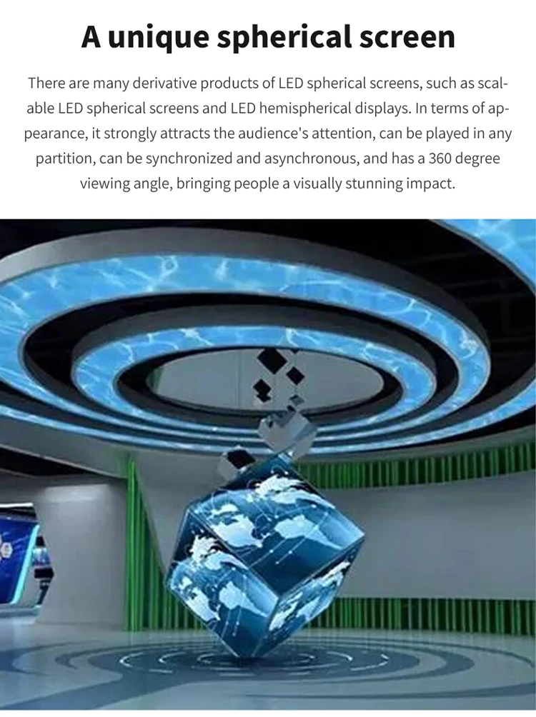 Full Color creative LED sphere display P1.8 P2 P2.5 P3 P4 360 degree large round ball indoor outdoor sphere led display screen