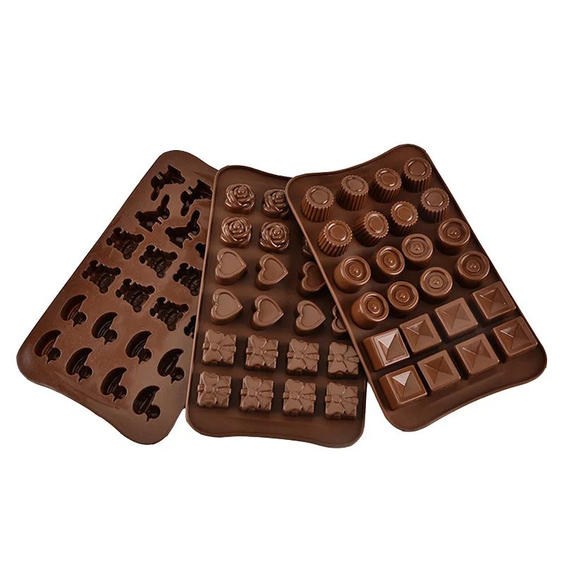 24 Grid 3d Chocolate Silicone Mold Fondant Patisserie non-stick Candy Mould Cake Mode Decoration Baking Accessories