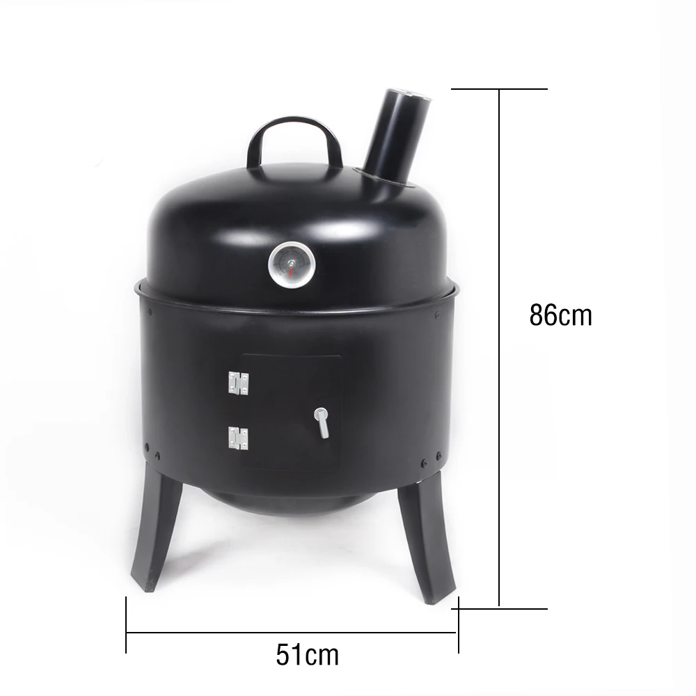 2022 wholesale 2In 1 charcoal bbq grills Outdoor wood fire barbecue Smoker Camping portable charcoal bbq grills