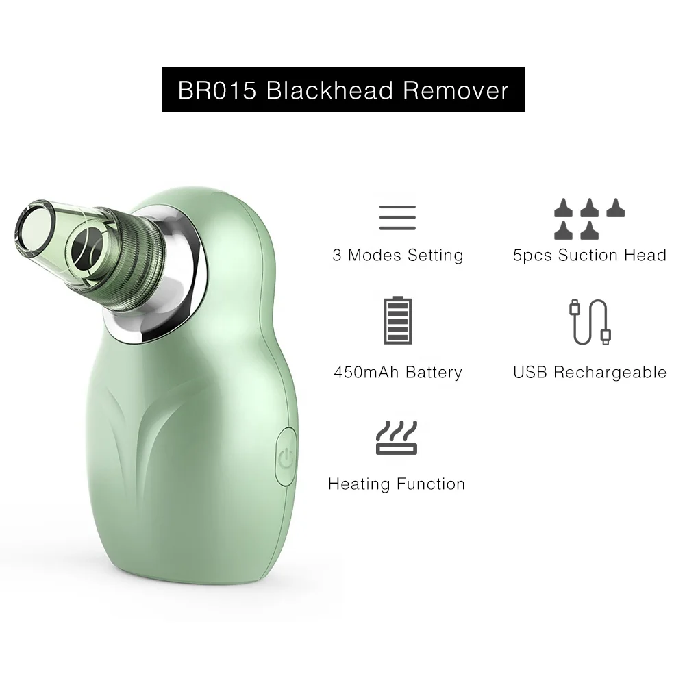 Pore Vacuum Blackhead Remover Rechargeable Vacuum Suction Different Kinds of Nose Blackhead Removal for Deep Cleansing